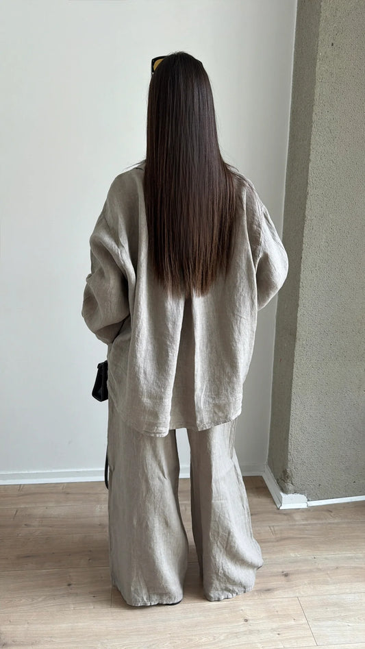 Essential Natural Beige Linen Set