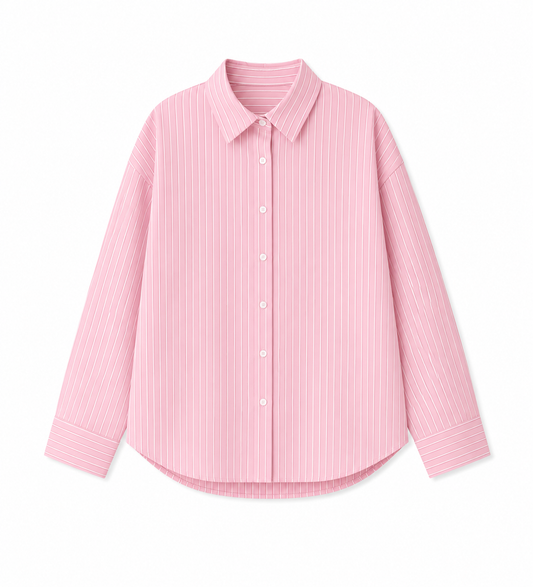STRIPED OVERSIZED PINK SHIRT
