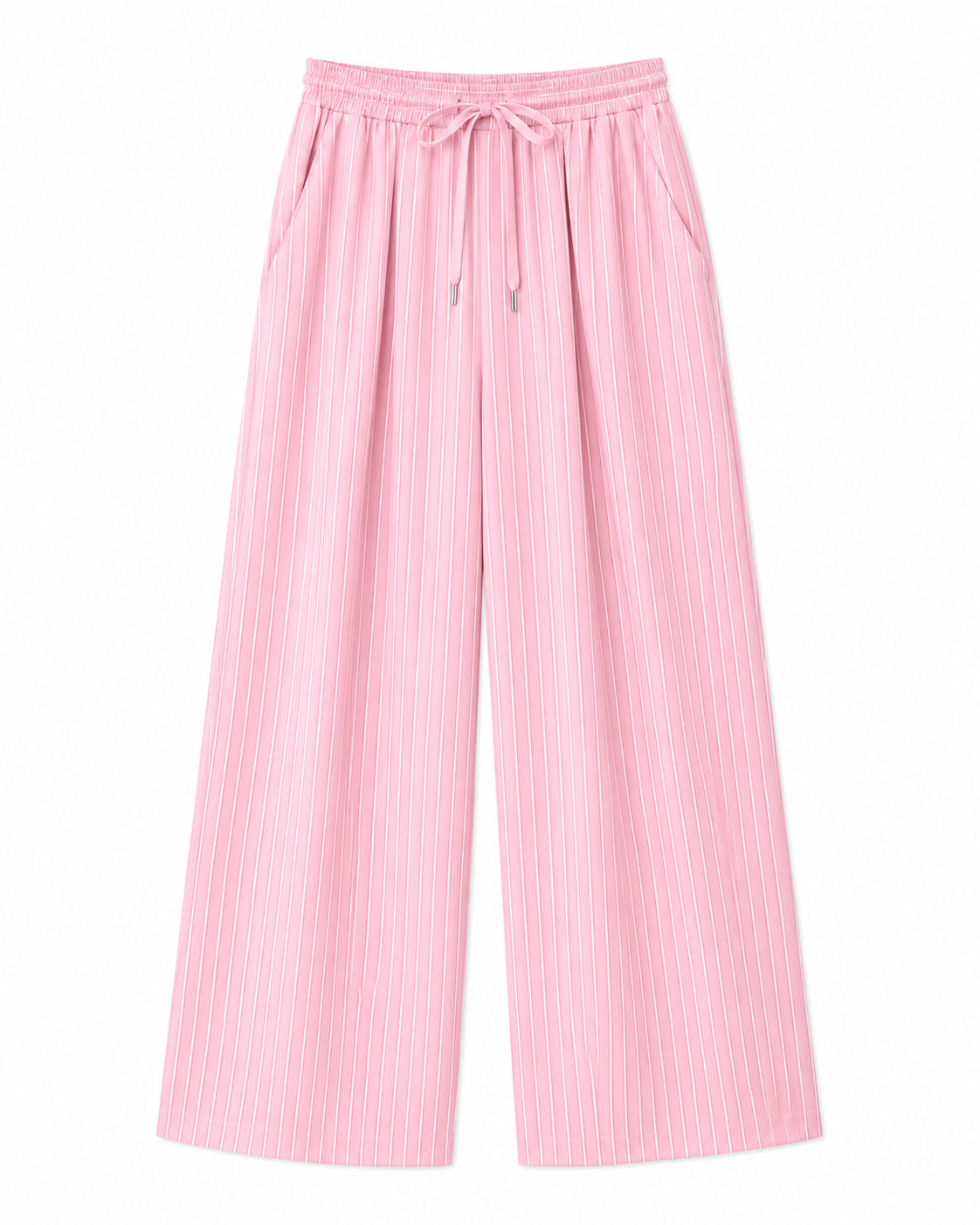 STRIPED OVERSIZED PINK WIDE LEG PANTS