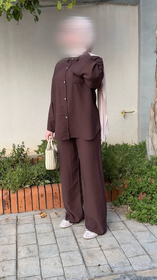 Essential BROWN CHEMISE SET