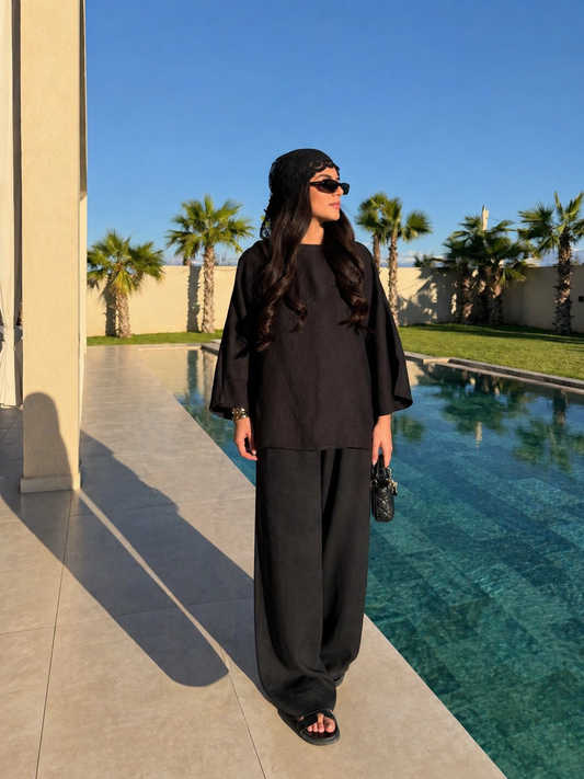 Essential BLACK Linen Set