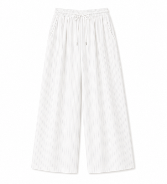 STRIPED OVERSIZED OFFWHITE WIDE LEG PANTS